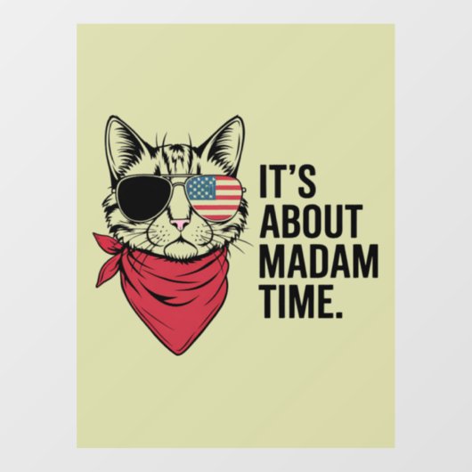 Frau Time President 2024 Kamala Harris DNC Kundgeb Fensteraufkleber (Blatt)