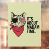 Frau Time President 2024 Kamala Harris DNC Kundgeb Fensteraufkleber (Blatt 2)