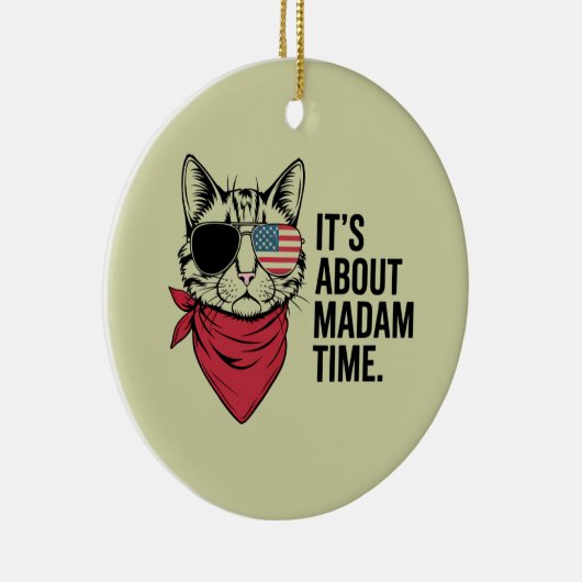 Frau Time President 2024 Kamala Harris DNC Kundgeb Keramik Ornament (Rechts)