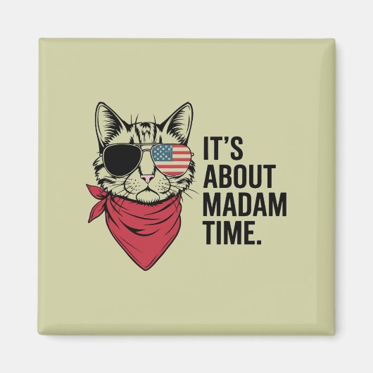 Frau Time President 2024 Kamala Harris DNC Kundgeb Magnet (Vorne)