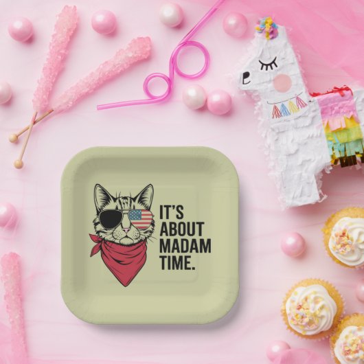 Frau Time President 2024 Kamala Harris DNC Kundgeb Pappteller (Party)