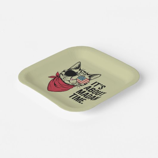 Frau Time President 2024 Kamala Harris DNC Kundgeb Pappteller (Gewinkelt)