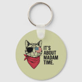 Frau Time President 2024 Kamala Harris DNC Kundgeb Schlüsselanhänger (Vorderseite)