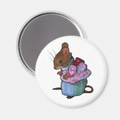 Frau Tittlemouse, nach Beatrix Potter: Ölpastel Magnet (Vorderseite/Rückseite)