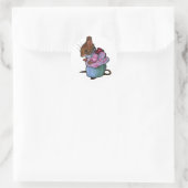 Frau Tittlemouse, nach Beatrix Potter: Ölpastel Runder Aufkleber (Tasche)