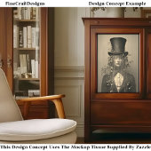 Frau, Top Hat & Veil, Augen versteckt CS1 Decoupag Seidenpapier