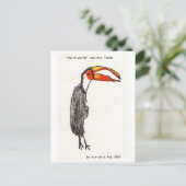 Frau Toucan Kids Art Postcard Postkarte (Stehend Vorderseite)