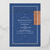 Frau Travel Bachelorette Denim Jeans Folieneinladung (Rückseite)