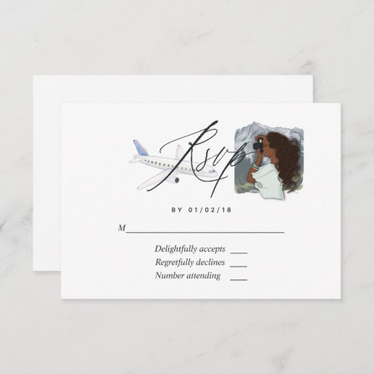 Frau Travel Brautparty RSVP Card (Vorne/Hinten)