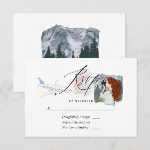Frau Travel Brautparty RSVP Card Karte