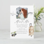 Frau Travel Bridal Duwer Einladung (Stehend Vorderseite)