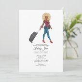 Frau Travel Bridal Duwer Einladung (Stehend Vorderseite)