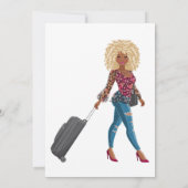 Frau Travel Bridal Duwer Einladung (Rückseite)