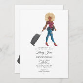 Frau Travel Bridal Duwer Einladung (Vorne/Hinten)