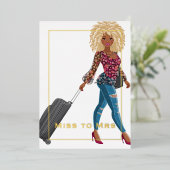 Frau Travel Junggeselinnen-Abschied Foil Invitat Folieneinladung (Stehend vorne)