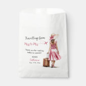 Frau Travel Pink Bow Dress Brautparty Geschenktütchen (Vorderseite)