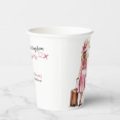 Frau Travel Pink Bow Dress Brautparty Pappbecher (Rechts)