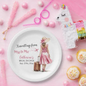 Frau Travel Pink Bow Dress Brautparty Pappteller (Party)