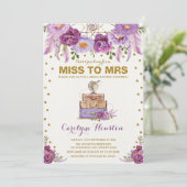 Frau Travel Suitcase Lila Brautparty Einladung (Stehend Vorderseite)