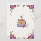 Frau Travel Suitcase Lila Brautparty Einladung (Rückseite)