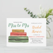 Frau Travel Theme Brautparty| Koffer Einladung (Stehend Vorderseite)