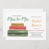 Frau Travel Theme Brautparty| Koffer Einladung (Vorne/Hinten)