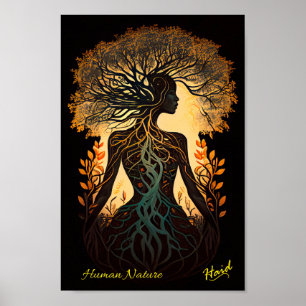 Frau Tree Nature - Gen AI Poster