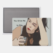 Frau trinkt Whisky Magnet (Vorderseite/Rückseite)