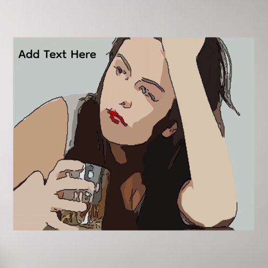 Frau trinkt Whisky Poster (Vorne)