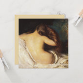 Frau trocknet ihr Haar (von Joseph DeCamp) Karte (Vorderseite/Rückseite Beispiel)