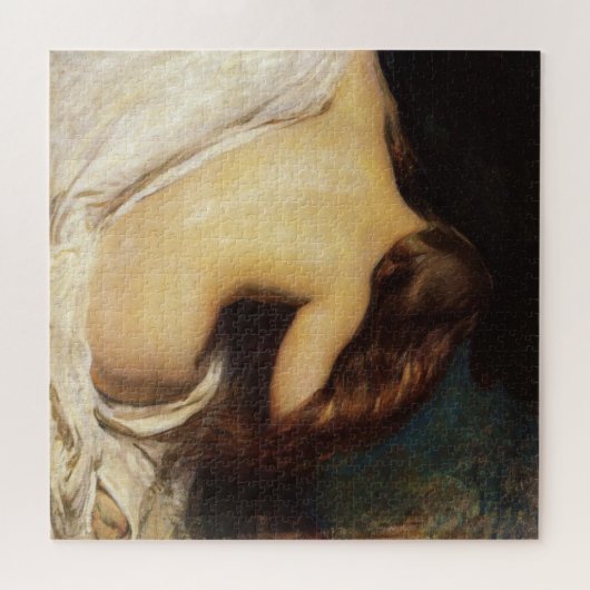 Frau trocknet ihr Haar (von Joseph DeCamp) Puzzle (Horizontal)