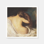 Frau trocknet ihr Haar (von Joseph DeCamp) Serviette (Vorderseite)