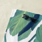 Frau Tropical leaf & typografie Strandtuch (Beispiel)