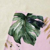 Frau tropische botanische rosa mädchenhafte Typogr Strandtuch (Beispiel)