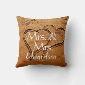 Frau u. Frau Herzen des Namens zwei in der Kissen (Rückseite)