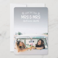 Frau u. Frau Hochzeit danken Ihnen Karten
