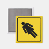 Frau überquert Zone Magnet (Vorderseite/Rückseite)