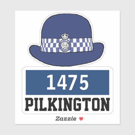 Frau UK Police Constable Hat mit Name & Nummer Aufkleber (Blatt)