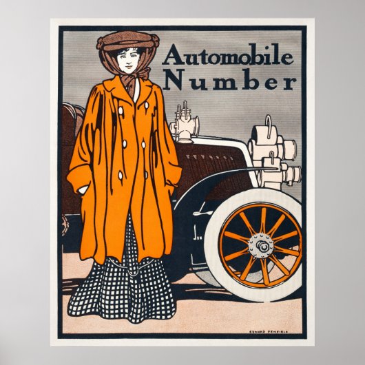 Frau und Auto Poster (Vorne)