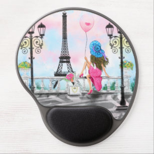 Frau und Ballon in Paris Gel Mouse Pad