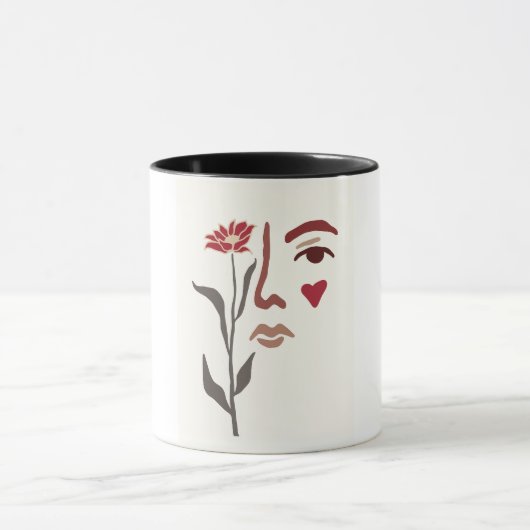 Frau und Blume Tasse (Zentrum)