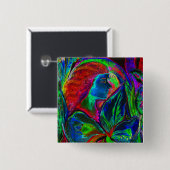 Frau und Blume, tiefe Farben (m4sol) Button (Vorne & Hinten)