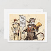 Frau und die Tiger-Stimmrechte Feiertagspostkarte (Vorne/Hinten)