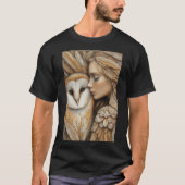 Frau und Eule in Feathers T-Shirt (Vorderseite)