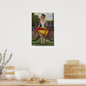 Frau und Fahrrad (nach De Kooning) Poster (Küche)
