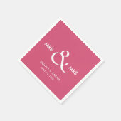 Frau und Frau Lesbian LGBT Pink Wedding Serviette (Ecke)