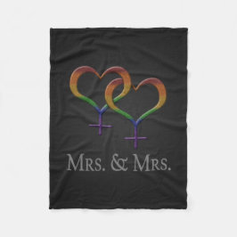 Frau und Frau Lesbian Pride Rainbow Symbols Fleecedecke