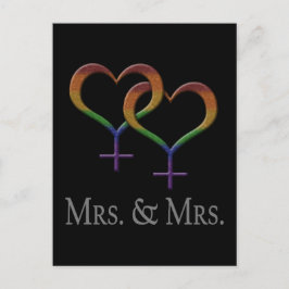 Frau und Frau Lesbian Pride Rainbow Symbols Postkarte