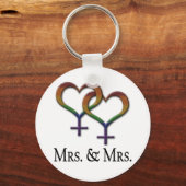 Frau und Frau Lesbian Pride Rainbow Symbols Schlüsselanhänger (Vorderseite)