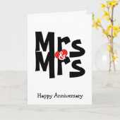 Frau und Frau Lesbian Wedding Bold Anniversary Karte (Gelbe Blume)